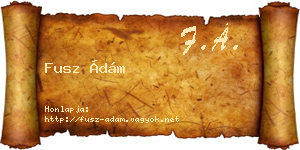Fusz Ádám névjegykártya